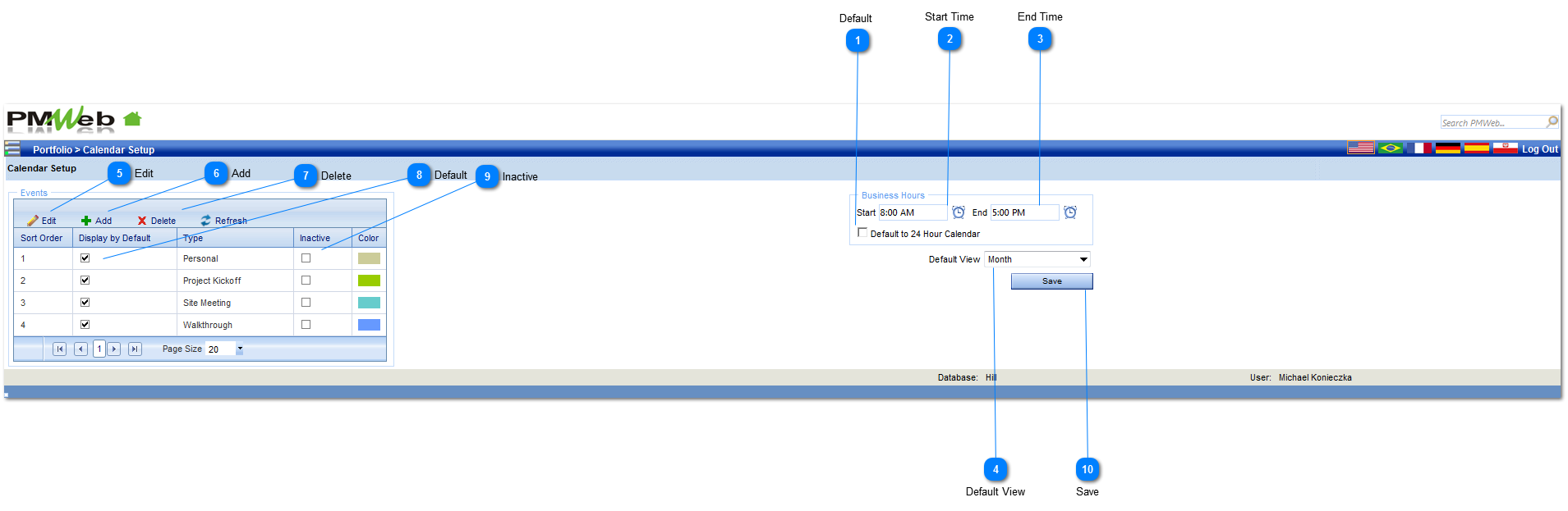 Calendar Setup