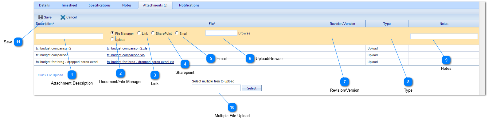 Documents, Links & Emails