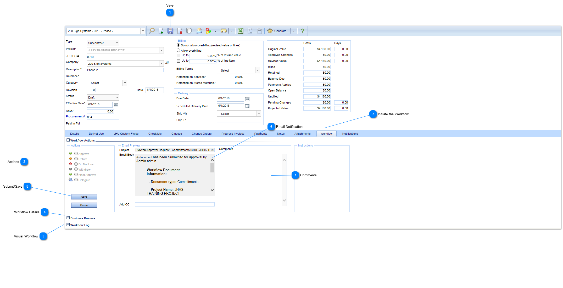 Initiating a Workflow Form