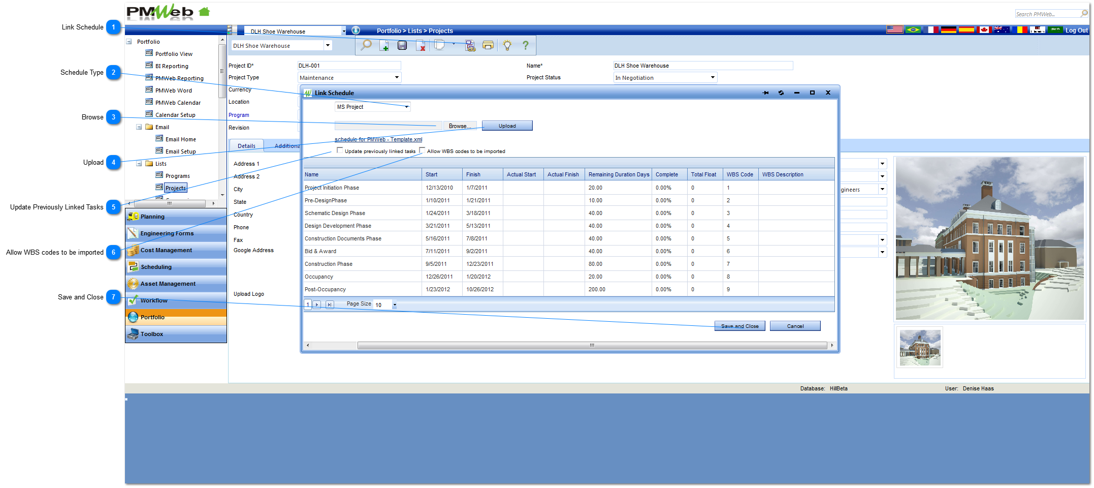 Link Project Schedule without PMWeb Scheduling Module