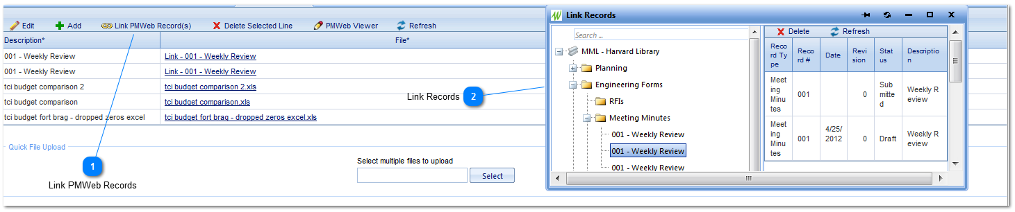 Linking PMWeb Records